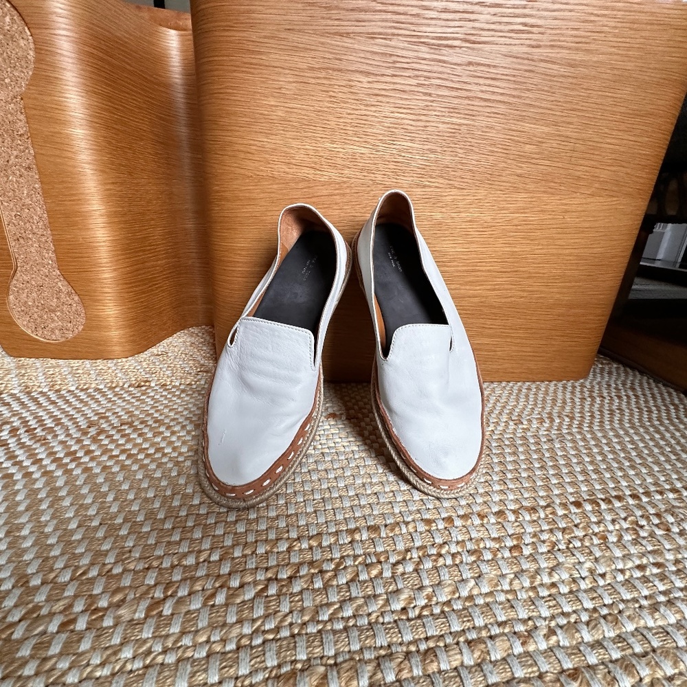 White Rag & Bone leather braided loafers / slip-ons